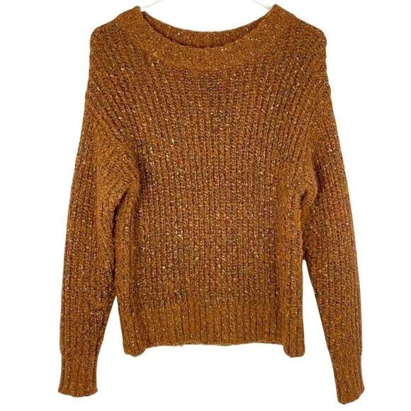 Something Navy Cozy Crewneck Sweater Pullover Womens Size XXS Ribbed Multi Dijon - Picture 1 of 11